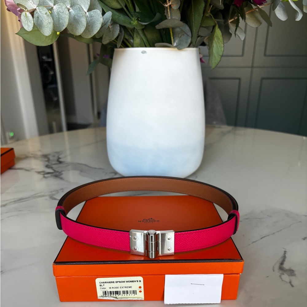 Hermes Charniere Rose Extreme Epsom